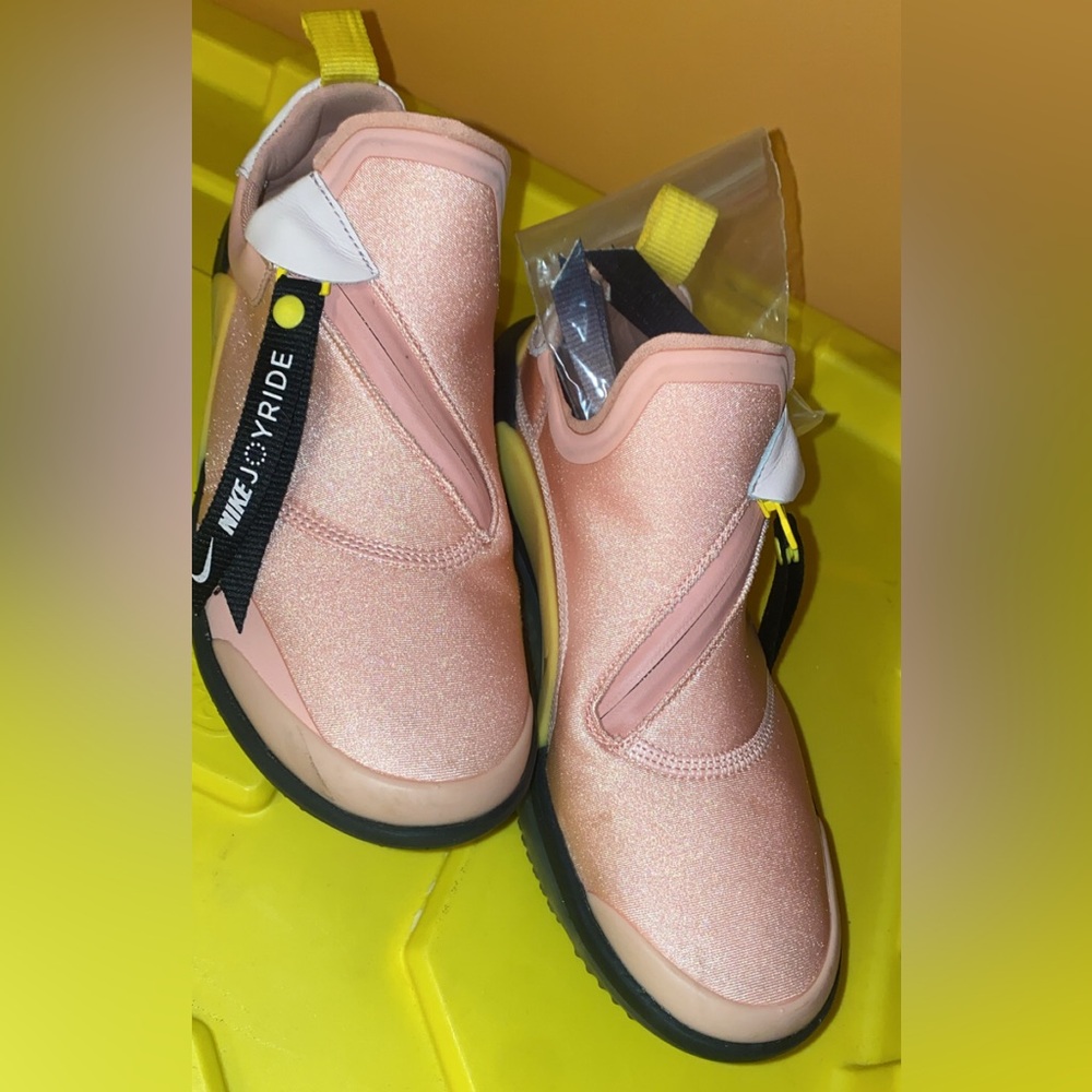 Nike Pink and Yellow Slip-On Shoes
